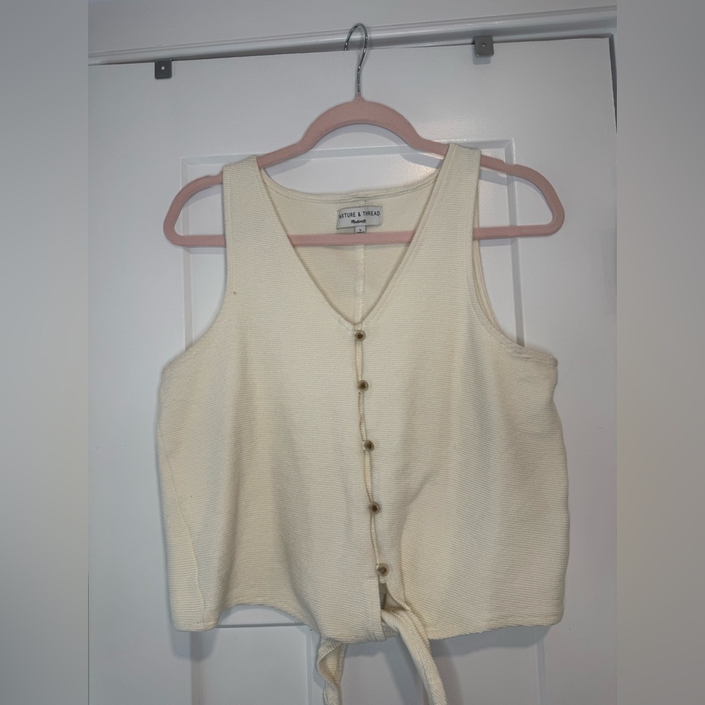 Madewell Cream Button-Up Tank Top